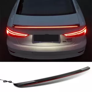 Trunk Spoiler suitable for Audi A3 8VS Sedan 12-20 GT Look With Dynamic Led Flash/Stop Gloss Black From Abs Plastic