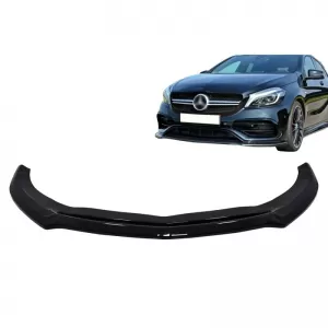 image-21-Front Spoiler suitable for Mercedes-Benz A-Class W176 15-18 Facelift A45 A Design Glossy Black 1 Piece