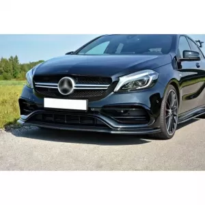Front Spoiler suitable for Mercedes-Benz A-Class W176 15-18 Facelift A45 A Design Glossy Black 1 Piece