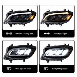 Headlights Set Suitable for Mercedes-Benz Sprinter W907 2018-2023 Black Full Led Carner-image-6341902