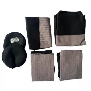 Front Seat Covers Prime Black-Gray Pair 6 Pieces 11704