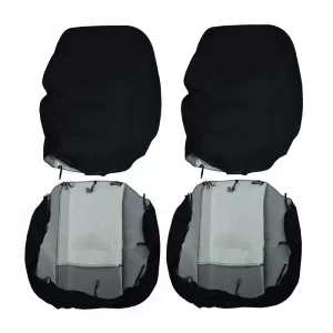 Front Seat Covers Prime Black-Gray Pair 6 Pieces 11704