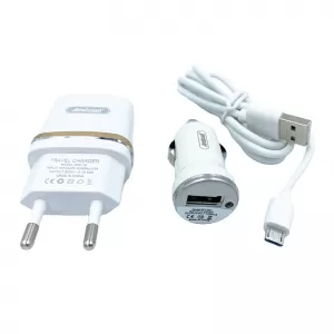 Charging Set 3 In 1 Data Transmit / Charging Micro USB Cable / Support USB Interface 100cm Q-DC60A White