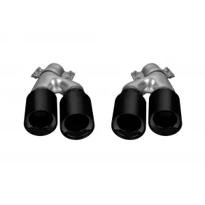Set mit doppelten Auspuffendrohren in schwarzem Lack Typ M5 geeignet für BMW 5er G30, G31 nach 2017-image-6341968