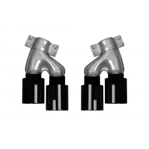 Set mit doppelten Auspuffendrohren in schwarzem Lack Typ M5 geeignet für BMW 5er G30, G31 nach 2017-image-6341969