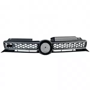 Sportgrill in Schwarz Hochglanz mit Chromleisten, geeignet für VW Golf 6, einschließlich GTI 08-13-image-6341980