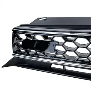 Sportgrill in Schwarz Hochglanz mit Chromleisten, geeignet für VW Golf 6, einschließlich GTI 08-13-image-6341983