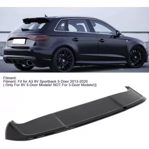 Dachspoiler geeignet für Audi A3 8V Sportback 12-20 RS3 Look Hochglanz Schwarz aus ABS-Kunststoff-image-6342092