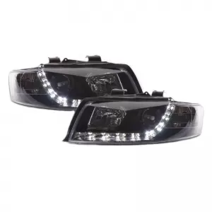 Headlights Set Suitable for Audi A4 B6 00-04 DRL Black H1/H1 Sonar