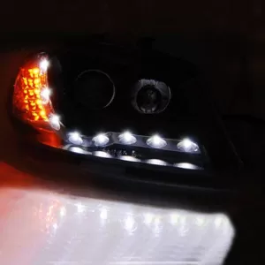 Scheinwerfersatz geeignet für Seat Ibiza 6L 02-08 DRL & Led Richtung Schwarz H1/H1 Junyan-image-6342195