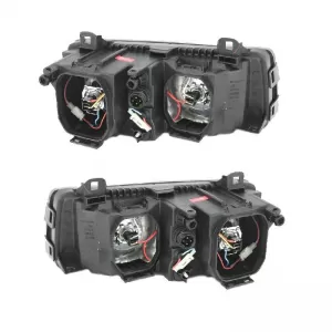 Scheinwerfer-Set Geeignet für BMW 3 E36 92-98 Coupe/Cabrio Angel Eyes Schwarz H7/H7 Depo-image-6342208