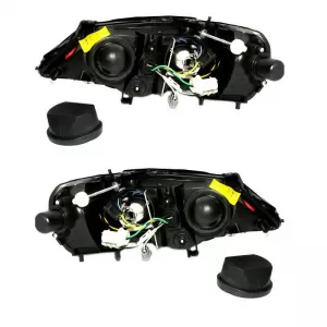 Headlights Set Suitable for Opel Astra G 97-04 Angel Eyes Black H7/H7 Depo-image-6342216