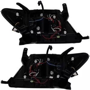 Headlights Set Suitable for Toyota Hilux 05-11 Angel Eyes & Led Black H1/H1 Manual Sonar-image-6342222