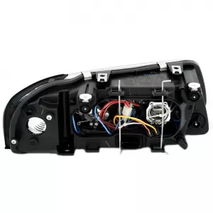 Headlights Set Suitable for Audi A3 8L 00-03 Angel Eyes Black H7/H7 Depo-image-6342228