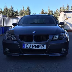 Headlights Set Suitable for BMW 3 E90 / E91 05-11 Angel Eyes LED Black H7/H7 Depo-image-6342235