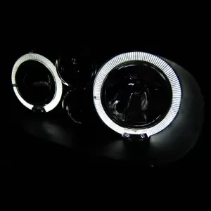 Headlights Set Suitable for VW Golf IV (4) 97-03 Angel Eyes Black H1/H1/P21W JunYan