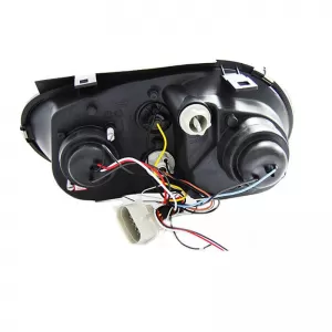 Headlights Set Suitable for VW Golf IV (4) 97-03 Angel Eyes Black H1/H1/P21W JunYan
