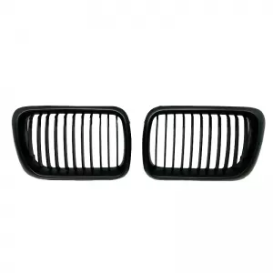 Front Grilles suitable for BMW 3 E36 96-99 Matte Black with 11 Lines 2 Pcs-image-6342272