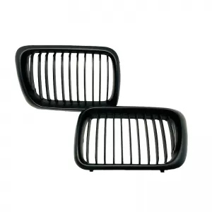 Front Grilles suitable for BMW 3 E36 96-99 Matte Black with 11 Lines 2 Pcs-image-6342274