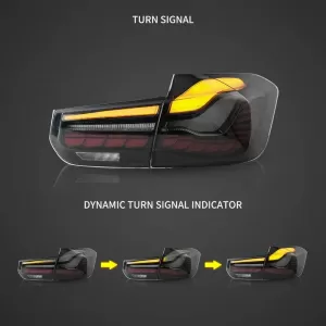 Tailights Set suitable for Bmw 3 F30 11-18 Sedan M4 Look OLed Dynamic Start Up Smoke Vland-image-6342326