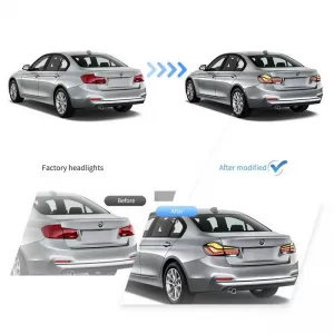 Tailights Set suitable for Bmw 3 F30 11-18 Sedan M4 Look OLed Dynamic Start Up Smoke Vland-image-6342329
