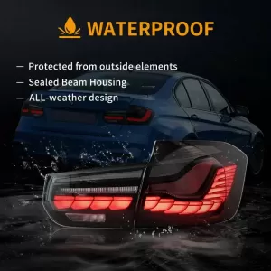 Tailights Set suitable for Bmw 3 F30 11-18 Sedan M4 Look OLed Dynamic Start Up Smoke Vland-image-6342331