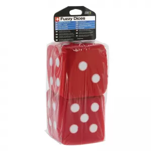 Fuzzy Dice ''Jumbo Size'' Red 9x9cm 2 Pcs