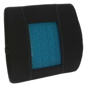 Back Support Anatomic / Orthopedic Cushion Memory Foam & Gel RK19019 36x33cm Black / Blue 1 pc-image-6342534