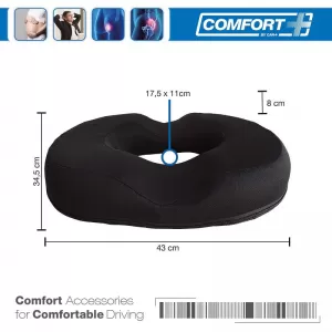 Seat Support Anatomic / Orthopedic Cushion Memory Foam RK19006 34.5x43x8cm Black 1 pc-image-6342548