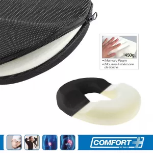 Seat Support Anatomic / Orthopedic Cushion Memory Foam RK19006 34.5x43x8cm Black 1 pc-image-6342549