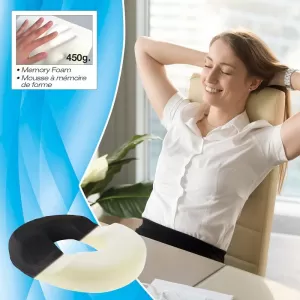 Seat Support Anatomic / Orthopedic Cushion Memory Foam RK19006 34.5x43x8cm Black 1 pc-image-6342552
