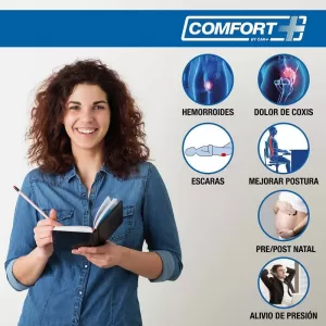 Seat Support Anatomic / Orthopedic Cushion Memory Foam RK19006 34.5x43x8cm Black 1 pc-image-6342553