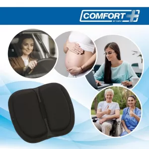 Seat Support Anatomic / Orthopedic Cushion Memory Foam Foldable RK19052 40x35x3cm Black 1 pc-image-6342563