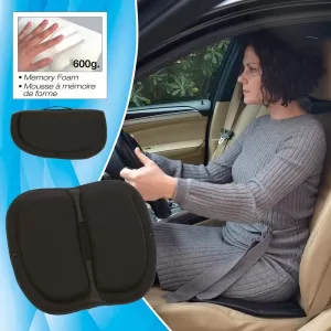 Seat Support Anatomic / Orthopedic Cushion Memory Foam Foldable RK19052 40x35x3cm Black 1 pc-image-6342564