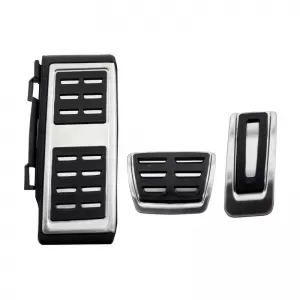Pedal Aluminium And Footrest Suitable for Audi A1 8X / A3 8V / TT 8S / Q2 / Seat Leon 5F / VW Golf 7 / Passat B8 / Tiguan / Touran 16+ Automatic Set 3 Pcs KPVW03