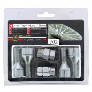 Antitheft Wheel Nuts / Bolts Butzi Premium Kit 6 pcs With Unique Key-Tool Type-DD M12x1.25 L28 T17-image-6342700