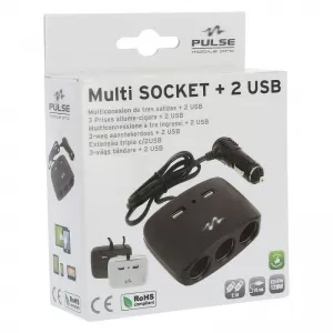Multi Socket Triple With Two USB White Pulse Mobile MLS511W 1 Pc