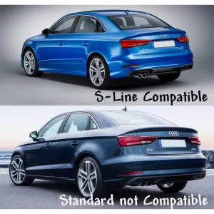 Heckstoßstangen-Diffusor geeignet für Audi A3 8V Facelift 16-20 Limousine / Cabrio RS Look S-Line Stoßstange aus ABS-Kunststoff 1Stück-image-6342800