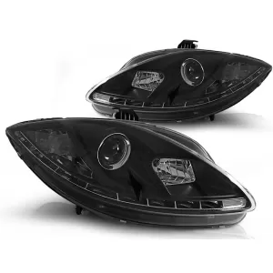image-36-HEADLIGHTS TRUE DRL BLACK fits SEAT LEON ALTEA 09-12