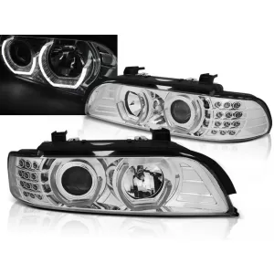 HEADLIGHTS ANGEL EYES 3D CHROME fits BMW E39 09.95-06.03