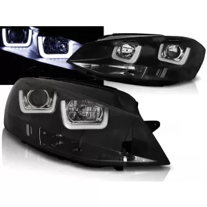 HEADLIGHTS U-LED LIGHT BLACK fits VW GOLF 7 11.12-17