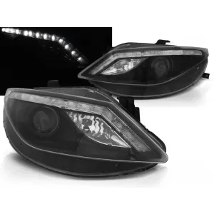 HEADLIGHTS DAYLIGHT BLACK fits SEAT IBIZA 6J 06.08-12