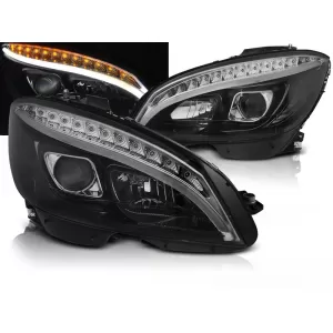HEADLIGHTS TUBE LIGHT BLACK fits MERCEDES W204 07-10