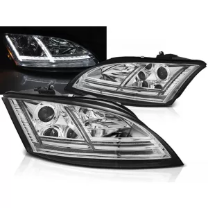 XENON HEADLIGHTS LED DRL CHROME SEQ fits AUDI TT 06-10 8J