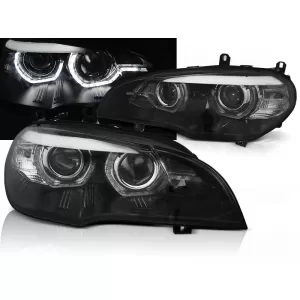 LED HEADLIGHTS ANGEL EYES LED DRL BLACK AFS fits BMW X5 E70 07-13 (XENON OEM)