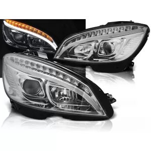 HEADLIGHTS TUBE LIGHT CHROME fits MERCEDES W204 07-10