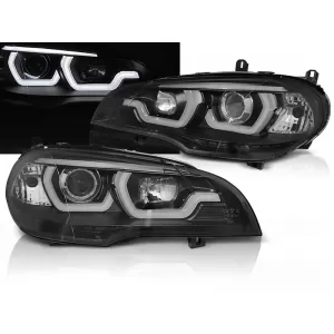 HEADLIGHTS TUBE LIGHT DRL BLACK fits BMW X5 E70 07-13