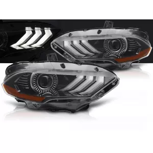 LED HEADLIGHTS BLACK DRL fits FORD MUSTANG 18-21