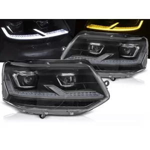 HEADLIGHTS FULL LED CHROME DRL fits VW T5.1 10-15