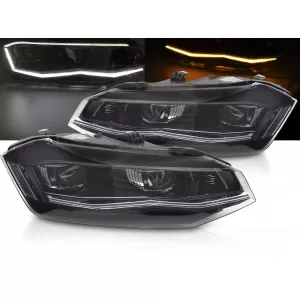 HEADLIGHTS SILVER LED SEQ DRL fits VW POLO 2G 17-21